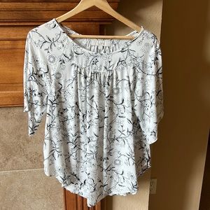 Loft black and white top